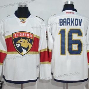 Herren Florida Panthers #16 Aleksander Barkov Road Strickerei NHL Trikots – Weiß