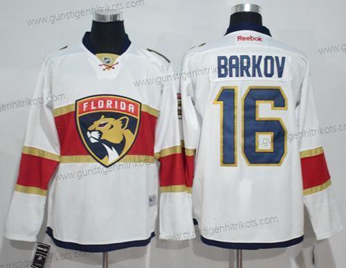 Herren Florida Panthers #16 Aleksander Barkov Road Strickerei NHL Trikots – Weiß