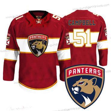 Herren Florida Panthers #51 Brian Campbell New Logo Reebok Premier Spieler Trikots – Rot