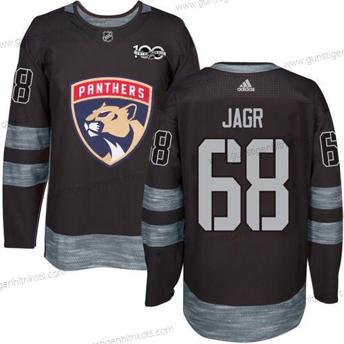 Herren Florida Panthers #68 Jaromir Jagr 1917-2017 100th Jahrestag Strickerei NHL Trikots – Schwarz