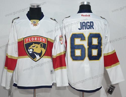 Herren Florida Panthers #68 Jaromir Jagr Road Strickerei NHL Trikots – Weiß