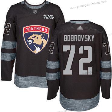 Herren Florida Panthers #72 Sergei Bobrovsky 1917-2017 100th Jahrestag Strickerei Hockey Trikots – Schwarz