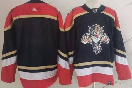 Herren Florida Panthers Leer 2021 Rückseite Retro Strickerei NHL Trikots – Schwarz