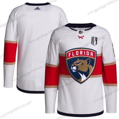 Herren Florida Panthers Leer 2023 Stanley Cup Final Strickerei Trikots – Weiß