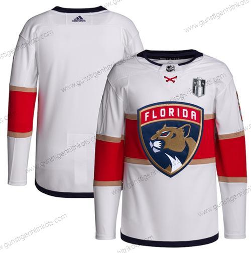 Herren Florida Panthers Leer 2023 Stanley Cup Final Strickerei Trikots – Weiß