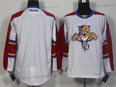 Herren Florida Panthers Leer Reebok Auswärtstrikots Hockey Trikots – Weiß