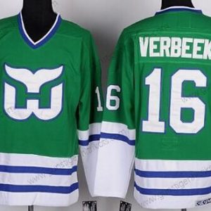 Herren Hartford Whalers #16 Pat Verbeek Retro CCM Trikots – Grün