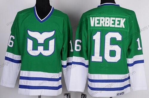 Herren Hartford Whalers #16 Pat Verbeek Retro CCM Trikots – Grün