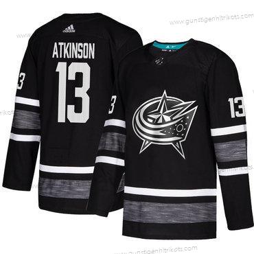 Herren Jackets #13 Cam Atkinson Authentisch 2019 All-Star Strickerei Hockey Trikots – Blau Schwarz