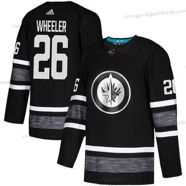 Herren Jets #26 Blake Wheeler Authentisch 2019 All-Star Strickerei Hockey Trikots – Schwarz