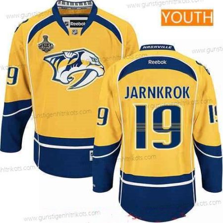 Herren Jugend Nashville Predators #19 Calle Jarnkrok 2017 Stanley Cup Finals Patch Strickerei NHL Reebok Hockey Trikots – Gelb