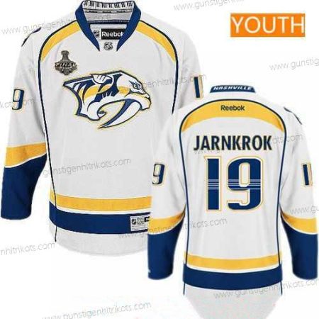 Herren Jugend Nashville Predators #19 Calle Jarnkrok 2017 Stanley Cup Finals Patch Strickerei NHL Reebok Hockey Trikots – Weiß