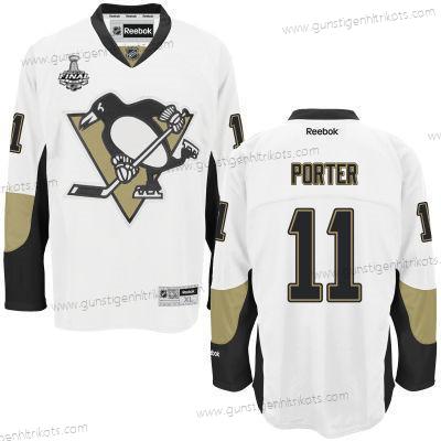 Herren Jugend Pittsburgh Penguins #11 Kevin Porter Auswärtstrikots 2017 Stanley Cup NHL Finals Patch Trikots – Weiß