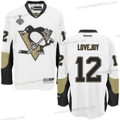 Herren Jugend Pittsburgh Penguins #12 Ben Lovejoy Auswärtstrikots 2017 Stanley Cup NHL Finals Patch Trikots – Weiß