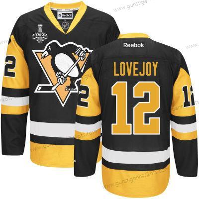 Herren Jugend Pittsburgh Penguins #12 Ben Lovejoy With 2017 Stanley Cup NHL Finals Patch Trikots – Schwarz Gold