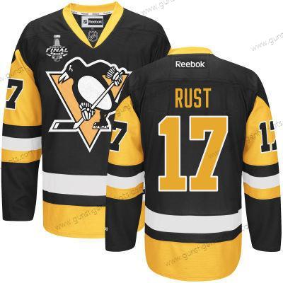 Herren Jugend Pittsburgh Penguins #17 Bryan Rust With 2017 Stanley Cup NHL Finals Patch Trikots – Schwarz Gold