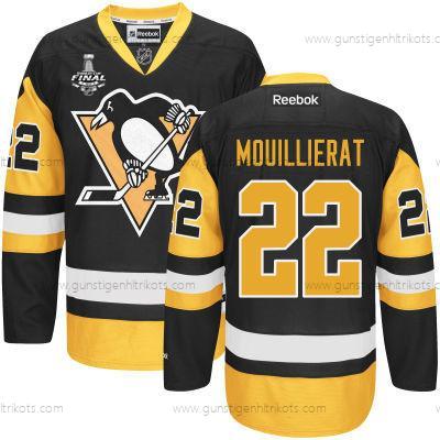 Herren Jugend Pittsburgh Penguins #22 Kael Mouillierat With 2017 Stanley Cup NHL Finals Patch Trikots – Schwarz Gold