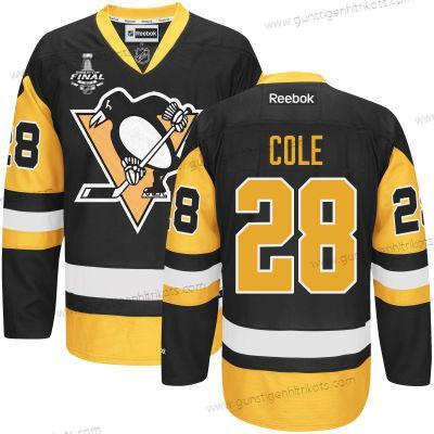 Herren Jugend Pittsburgh Penguins #28 Ian Cole With 2017 Stanley Cup NHL Finals Patch Trikots – Schwarz Gold