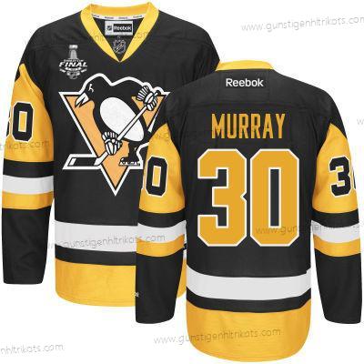 Herren Jugend Pittsburgh Penguins #30 Matt Murray With 2017 Stanley Cup NHL Finals Patch Trikots – Schwarz Gold