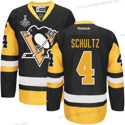 Herren Jugend Pittsburgh Penguins #4 Justin Schultz With 2017 Stanley Cup NHL Finals Patch Trikots – Schwarz Gold