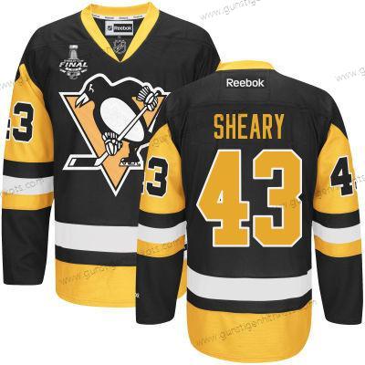 Herren Jugend Pittsburgh Penguins #43 Conor Sheary With 2017 Stanley Cup NHL Finals Patch Trikots – Schwarz Gold