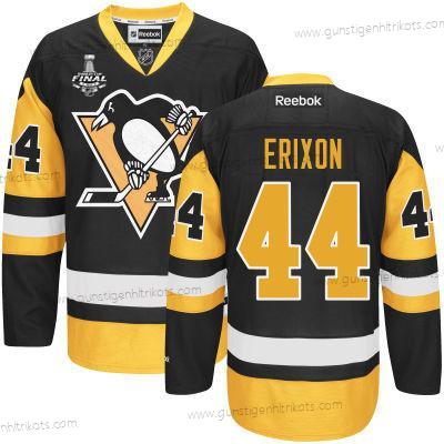 Herren Jugend Pittsburgh Penguins #44 Tim Erixon With 2017 Stanley Cup NHL Finals Patch Trikots – Schwarz Gold