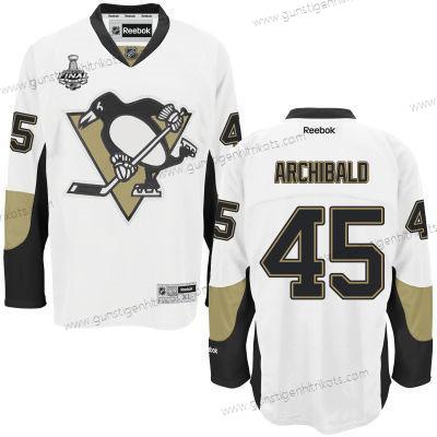 Herren Jugend Pittsburgh Penguins #45 Josh Archibald Auswärtstrikots 2017 Stanley Cup NHL Finals Patch Trikots – Weiß