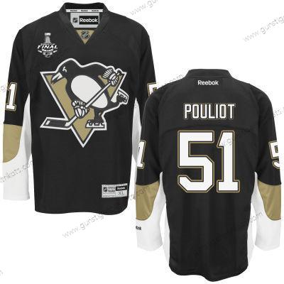 Herren Jugend Pittsburgh Penguins #51 Derrick Pouliot Heimtrikots 2017 Stanley Cup NHL Finals Patch Trikots – Schwarz