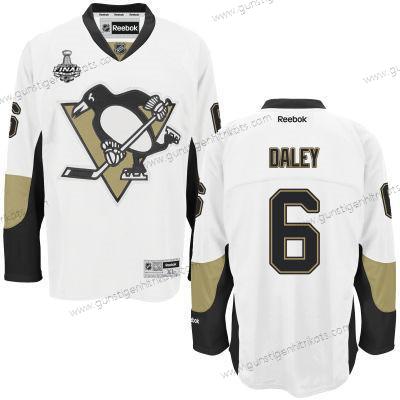 Herren Jugend Pittsburgh Penguins #6 Trevor Daley Auswärtstrikots 2017 Stanley Cup NHL Finals Patch Trikots – Weiß