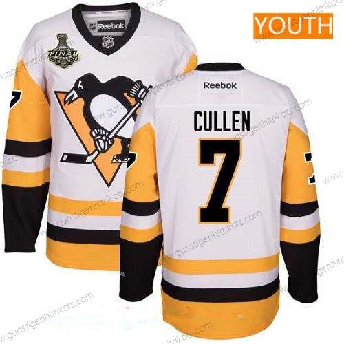 Herren Jugend Pittsburgh Penguins #7 Matt Cullen Ausweichtrikot 2017 Stanley Cup Finals Patch Strickerei NHL Reebok Hockey Trikots – Weiß