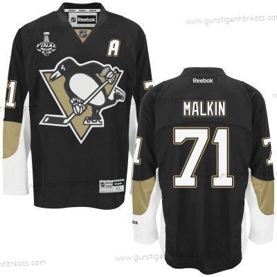 Herren Jugend Pittsburgh Penguins #71 Evgeni Malkin Heimtrikots 2017 Stanley Cup NHL Finals A Patch Trikots – Schwarz