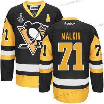 Herren Jugend Pittsburgh Penguins #71 Evgeni Malkin With 2017 Stanley Cup NHL Finals A Patch Trikots – Schwarz Gold