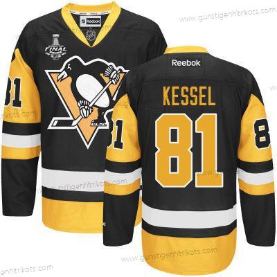 Herren Jugend Pittsburgh Penguins #81 Phil Kessel With 2017 Stanley Cup NHL Finals Patch Trikots – Schwarz Gold