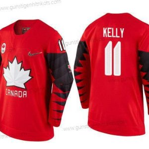 Herren Kanada Team #11 Chris Kelly 2018 Winter Olympics Trikots – Rot