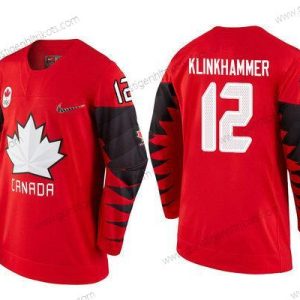 Herren Kanada Team #12 Rob Klinkhammer 2018 Winter Olympics Trikots – Rot