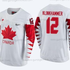 Herren Kanada Team #12 Rob Klinkhammer 2018 Winter Olympics Trikots – Weiß