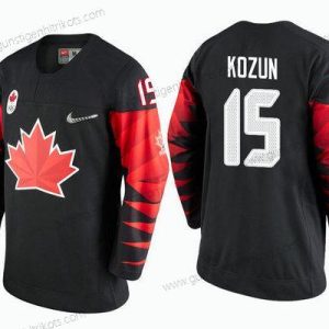 Herren Kanada Team #15 Brandon Kozun 2018 Winter Olympics Trikots – Schwarz