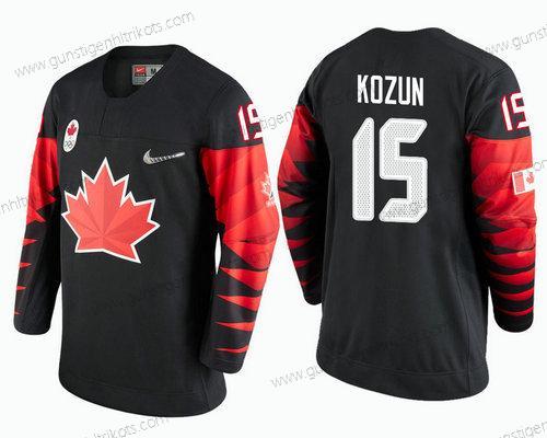 Herren Kanada Team #15 Brandon Kozun 2018 Winter Olympics Trikots – Schwarz