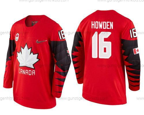 Herren Kanada Team #16 Quinton Howden 2018 Winter Olympics Trikots – Rot