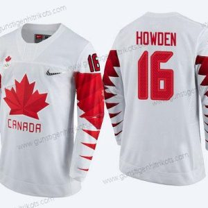 Herren Kanada Team #16 Quinton Howden 2018 Winter Olympics Trikots – Weiß