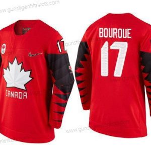 Herren Kanada Team #17 Rene Bourque 2018 Winter Olympics Trikots – Rot