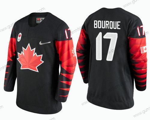 Herren Kanada Team #17 Rene Bourque 2018 Winter Olympics Trikots – Schwarz