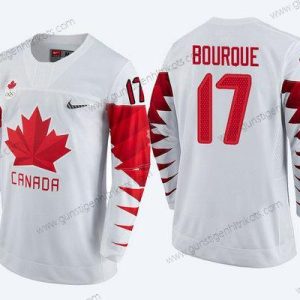 Herren Kanada Team #17 Rene Bourque 2018 Winter Olympics Trikots – Weiß