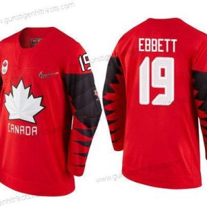 Herren Kanada Team #19 Andrew Ebbett 2018 Winter Olympics Trikots – Rot