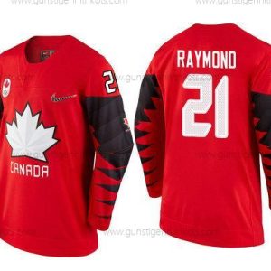 Herren Kanada Team #21 Mason Raymond 2018 Winter Olympics Trikots – Rot