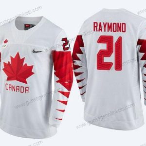 Herren Kanada Team #21 Mason Raymond 2018 Winter Olympics Trikots – Weiß