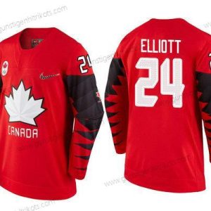 Herren Kanada Team #24 Stefan Elliott 2018 Winter Olympics Trikots – Rot