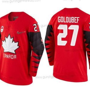 Herren Kanada Team #27 Cody Goloubef 2018 Winter Olympics Trikots – Rot