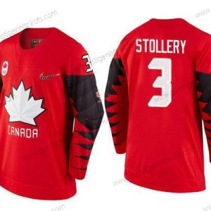 Herren Kanada Team #3 Karl Stollery 2018 Winter Olympics Trikots – Rot