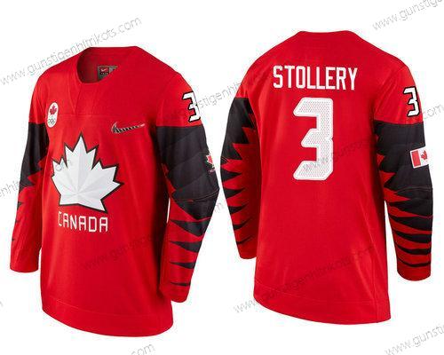 Herren Kanada Team #3 Karl Stollery 2018 Winter Olympics Trikots – Rot